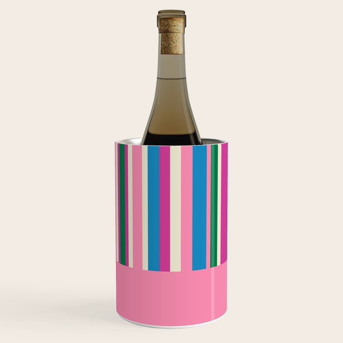 Color Block Stripes Cuff Pattern Pink Blue Green Wine Chiller Gallery Image 1