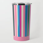Color Block Stripes Cuff Pattern Pink Blue Green Travel Mug Gallery Image 1