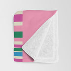 Color Block Stripes Cuff Pattern Pink Blue Green Throw Blanket Gallery Image 3