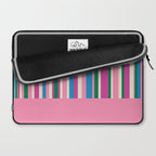 Color Block Stripes Cuff Pattern Pink Blue Green Laptop Sleeve Gallery Image 2