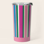 Color Block Stripes Cuff Pattern Pink Blue Green Travel Mug Gallery Image 2