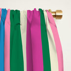 Color Block Stripes Cuff Pattern Pink Blue Green Window Curtain Gallery Image 2