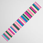 Color Block Stripes Cuff Pattern Pink Blue Green Table Runner Gallery Image 3