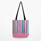 Color Block Stripes Cuff Pattern Pink Blue Green Tote Bag Gallery Image 2