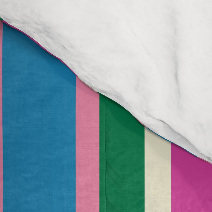 Color Block Stripes Cuff Pattern Pink Blue Green Comforter Gallery Image 4