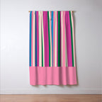 Color Block Stripes Cuff Pattern Pink Blue Green Window Curtain Gallery Image 3