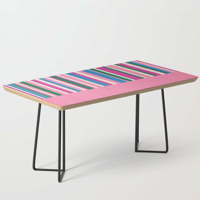 Color Block Stripes Cuff Pattern Pink Blue Green Coffee Table Gallery Image 1