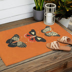 Butterflies in orange Outdoor Rug Gallery Image 2