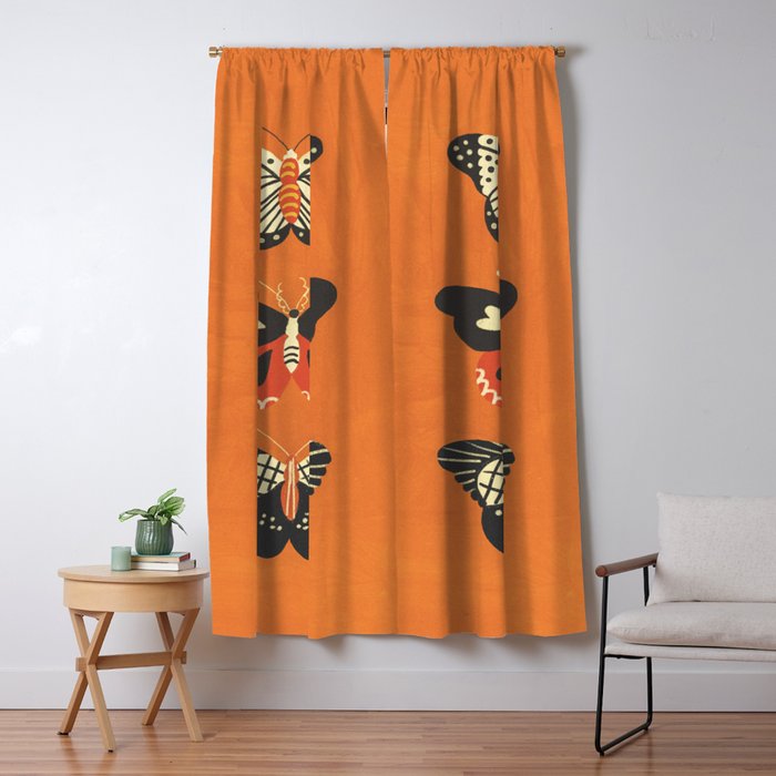 Butterflies in orange Window Curtain Gallery Image 5