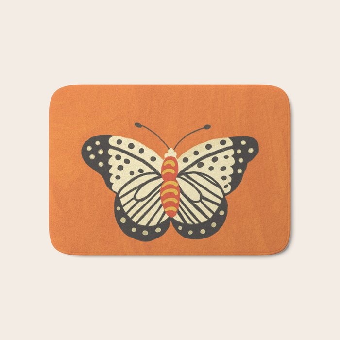 Butterflies in orange Bath Mat Gallery Image 1