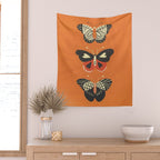 Butterflies in orange Wall Tapestry Gallery Image 2