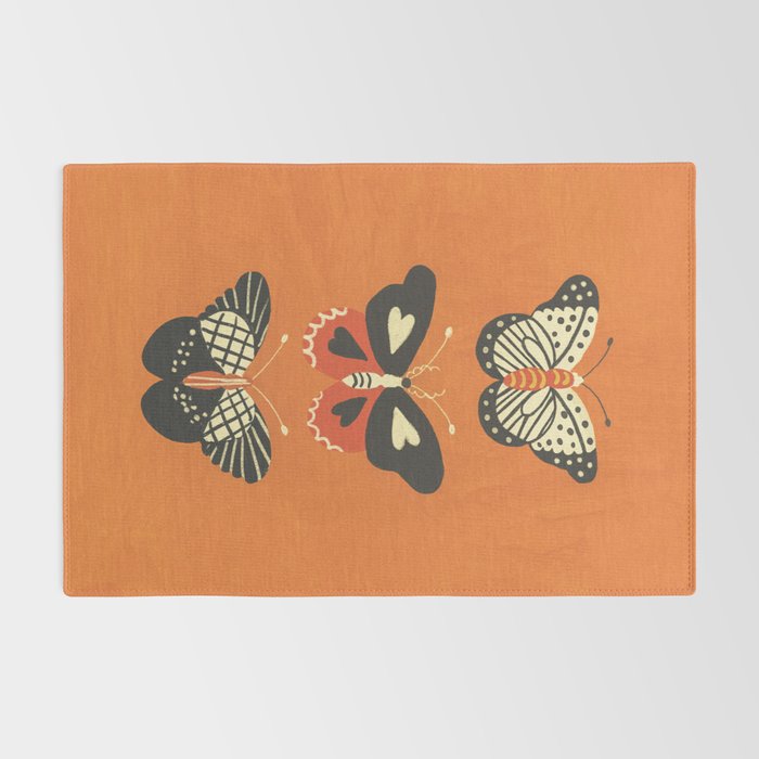 Butterflies in orange Rug Gallery Image 2