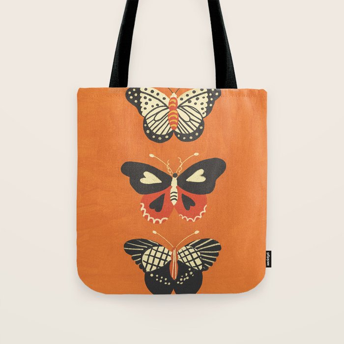 Butterflies in orange Tote Bag Gallery Image 1