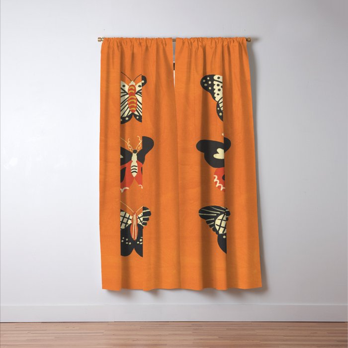 Butterflies in orange Window Curtain Gallery Image 3