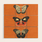 Butterflies in orange Wood Wall Art Gallery Image 1