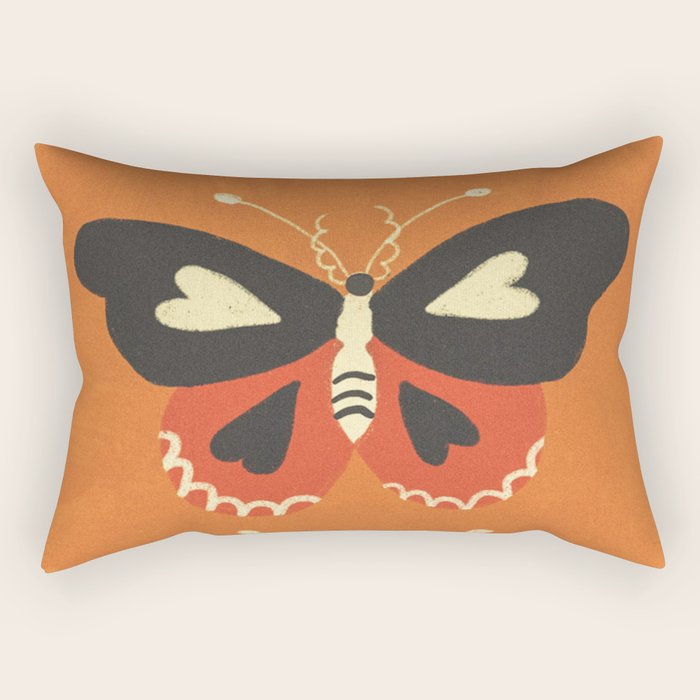 Butterflies in orange Rectangular Pillow Gallery Image 1