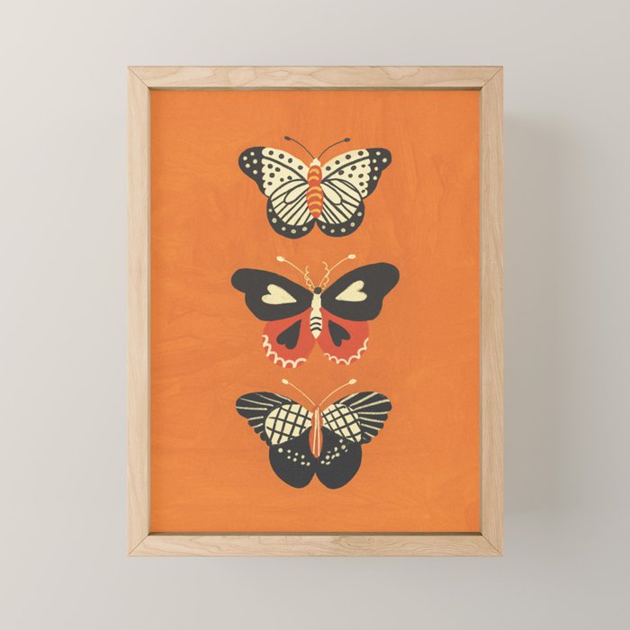 Butterflies in orange Mini Art Print Gallery Image 1