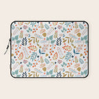 Botanical Harmony | Floral Vintage Plants Colorful Leaves | Autumn Spring Nature Bohemian Chic Laptop Sleeve Gallery Image 1
