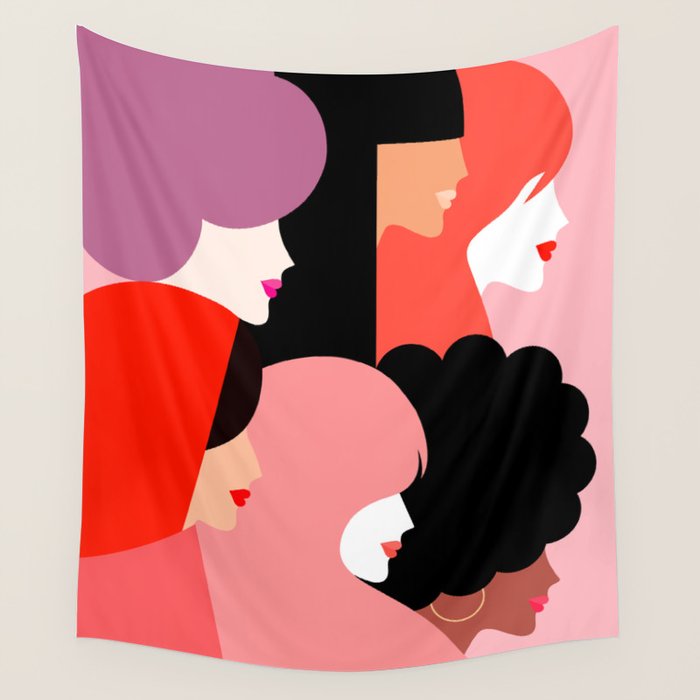 Girl Power we persist  #girlpower Wall Tapestry Gallery Image 1