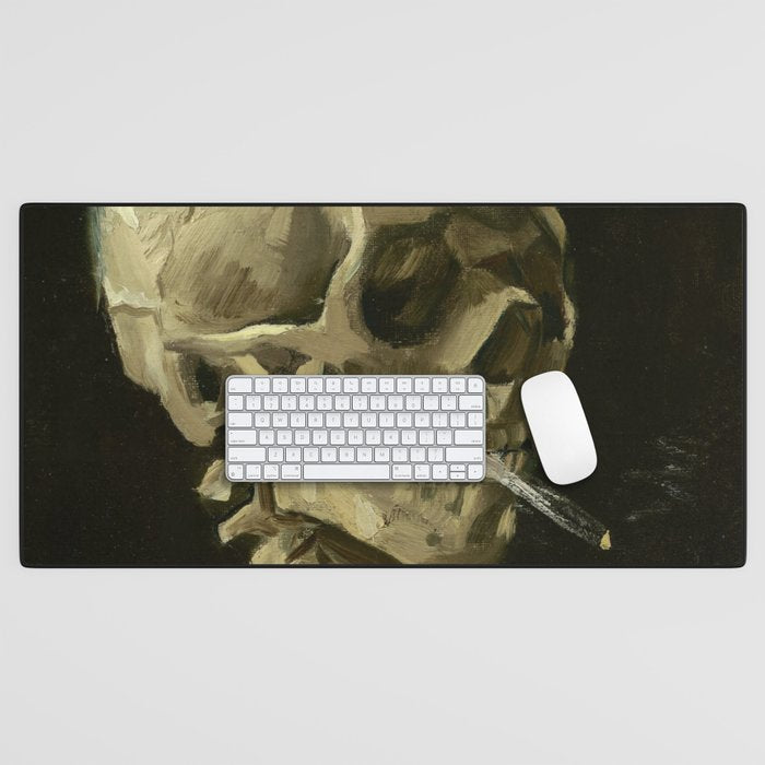 Vincent van Gogh - Skull of a Skeleton with Burning Cigarette Desk Mat Gallery Image 1