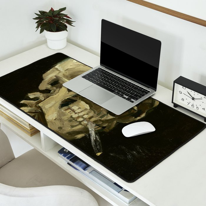Vincent van Gogh - Skull of a Skeleton with Burning Cigarette Desk Mat Gallery Image 2