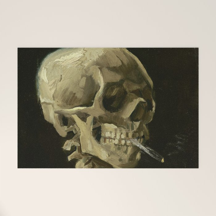 Vincent van Gogh - Skull of a Skeleton with Burning Cigarette Welcome Mat Gallery Image 1