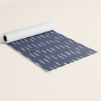 Boho Prints, Raindrops, Indigo Blue, Minimalism, Abstract Art Yoga Mat Gallery Image 2