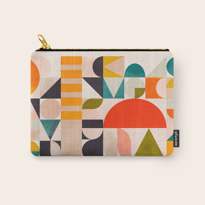 mid century geometry abstract shapes bauhaus 3 Carry All Pouch Gallery Image 1