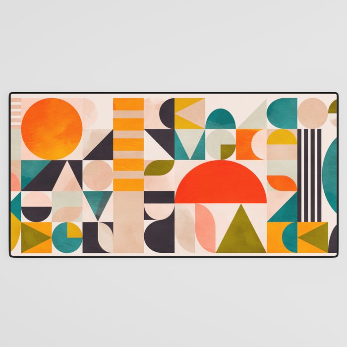 mid century geometry abstract shapes bauhaus 3 Desk Mat Gallery Image 3