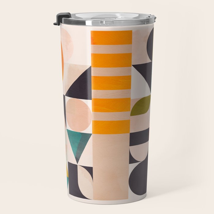 mid century geometry abstract shapes bauhaus 3 Travel Mug Gallery Image 3