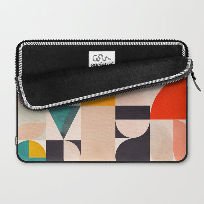 mid century geometry abstract shapes bauhaus 3 Laptop Sleeve Gallery Image 2