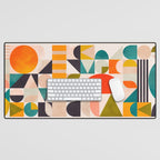 mid century geometry abstract shapes bauhaus 3 Desk Mat Gallery Image 1