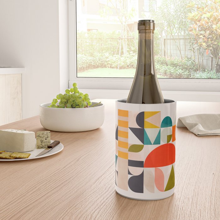 mid century geometry abstract shapes bauhaus 3 Wine Chiller Gallery Image 4