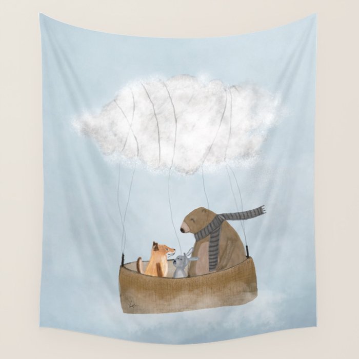 the cloud balloon Wall Tapestry Gallery Image 4