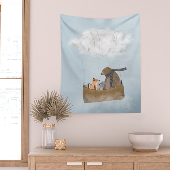 the cloud balloon Wall Tapestry Gallery Image 2
