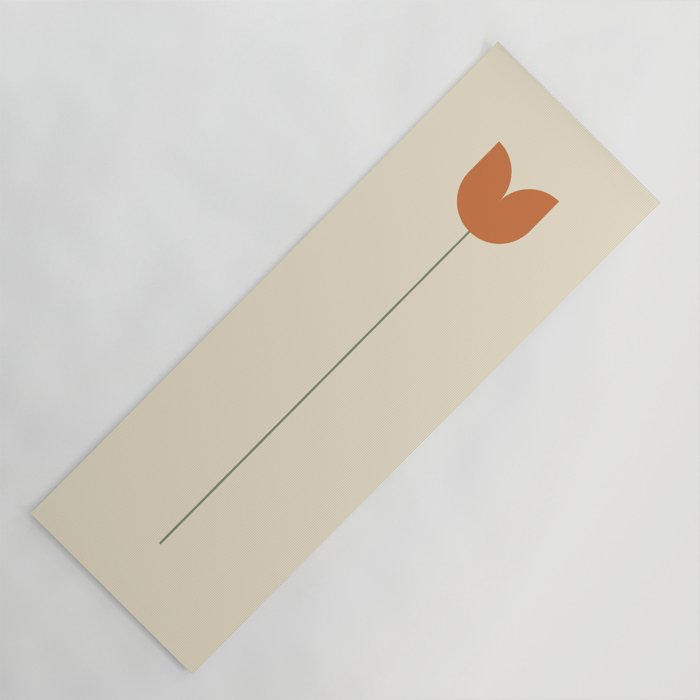 Vintage Tulip Minimalism - Red Yoga Mat Gallery Image 1