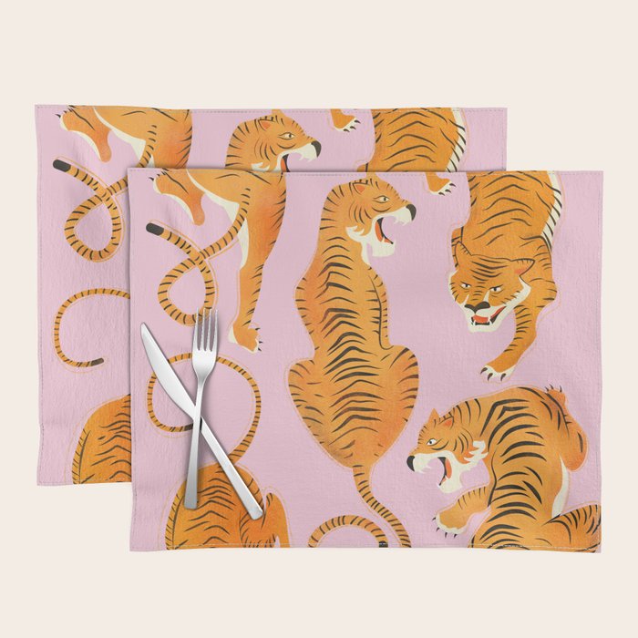 Three fierce tigers Placemat