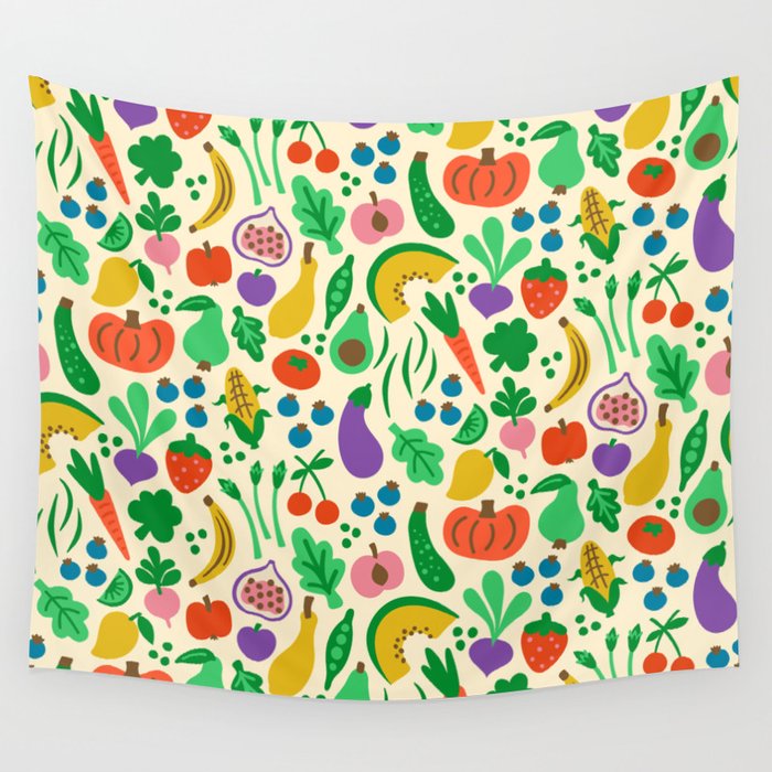 Fruits and Vegetables Wall Tapestry Gallery Image 4