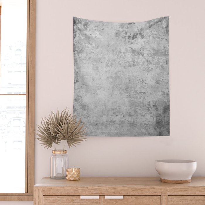 concrete wall vintage grey background,  wall texture * Wall Tapestry Gallery Image 2