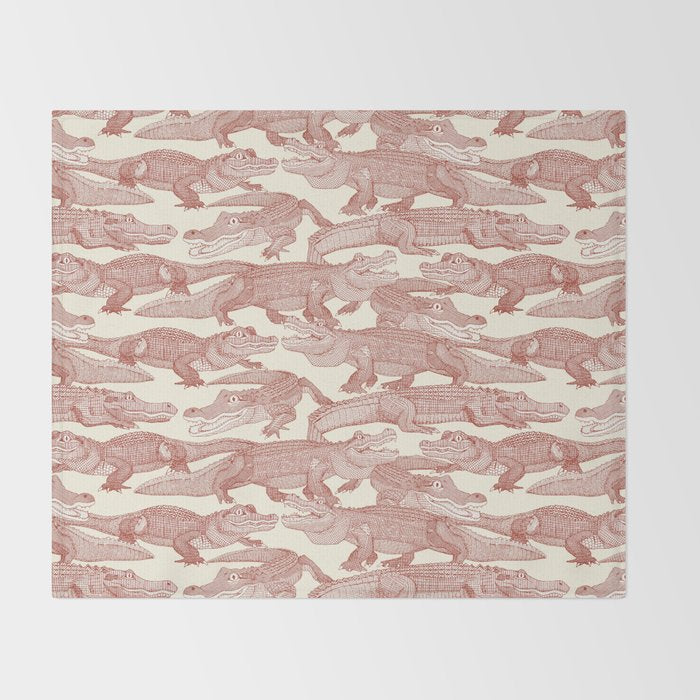 just alligators paprika Throw Blanket Gallery Image 2