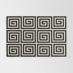Greek Key Pattern 123 Black and Linen White Rug Gallery Image 2