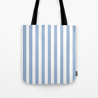 Cerulean Blue Vertical Beach Hut Stripes Tote Bag Gallery Image 1