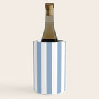 Cerulean Blue Vertical Beach Hut Stripes Wine Chiller Gallery Image 1