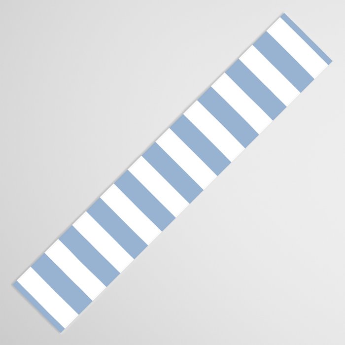Cerulean Blue Vertical Beach Hut Stripes Table Runner Gallery Image 3