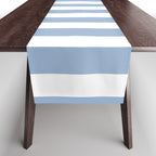 Cerulean Blue Vertical Beach Hut Stripes Table Runner Gallery Image 1