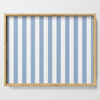 Cerulean Blue Vertical Beach Hut Stripes Serving Tray Gallery Image 1