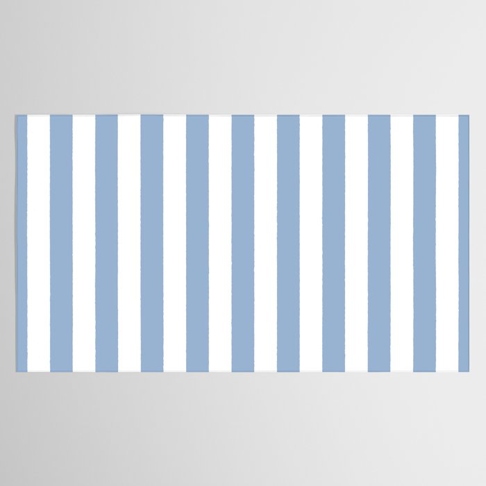 Cerulean Blue Vertical Beach Hut Stripes Tablecloth Gallery Image 2