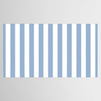 Cerulean Blue Vertical Beach Hut Stripes Tablecloth Gallery Image 2