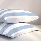 Cerulean Blue Vertical Beach Hut Stripes Pillow Sham Gallery Image 3