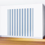 Cerulean Blue Vertical Beach Hut Stripes Wall Mural Gallery Image 2